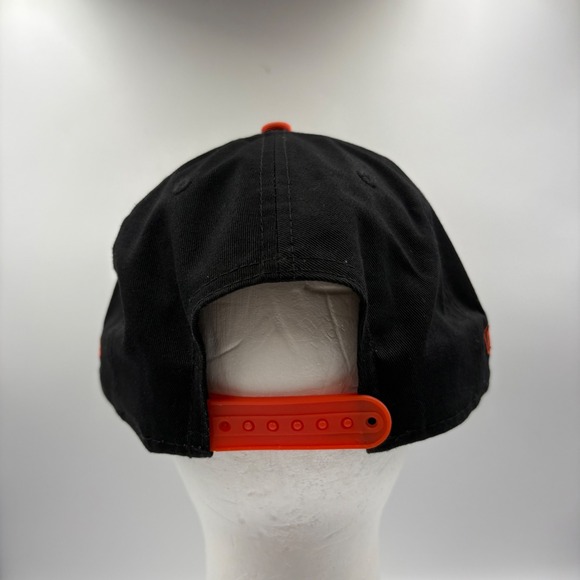 New Era San Francisco Giants MLB Baseball Snapback Hat City Script Black Orange - Picture 4 of 10